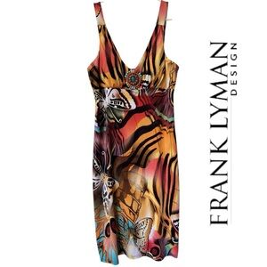 ✨ Frank Lyman Vintage NWOT Abstract Butterfly Print Dress – Size 6 ✨
